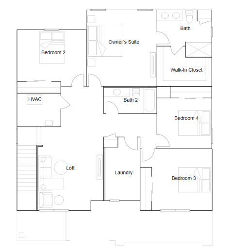 Davis upper level floorplan