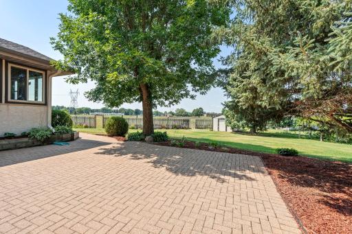Fantastic backyard patio overlooking huge backyard.