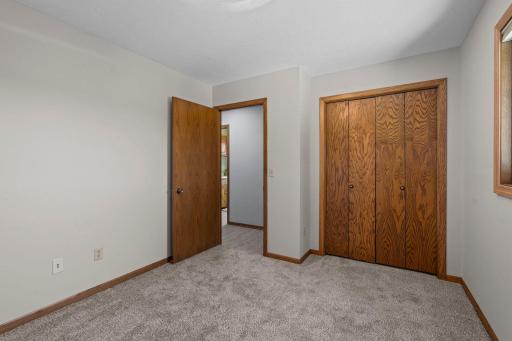3 bedrooms on the main level. Unique floor plan with 3rd bedroom seperated from others creating a private space. Easy access to a private 3/4 bathroom and main level laundry.