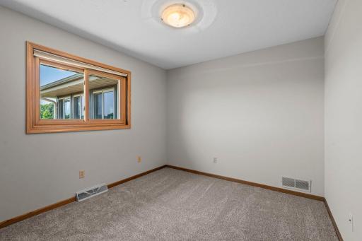 3 bedrooms on the main level. Unique floor plan with 3rd bedroom seperated from others creating a private space. Easy access to a private 3/4 bathroom and main level laundry.