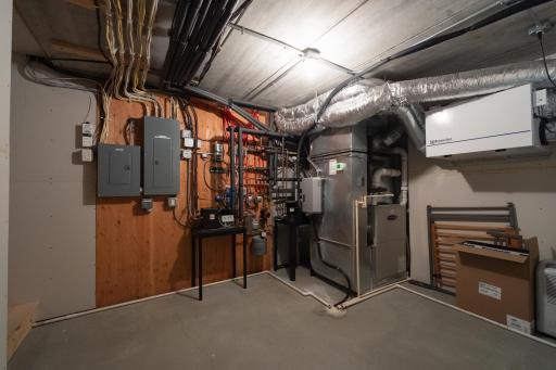 Lower level houses all the stuff needed for in-floor heat