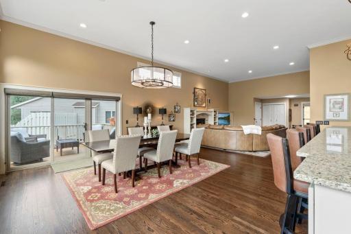 12' ceiling on the main level creates a warm and spacious atmosphere.