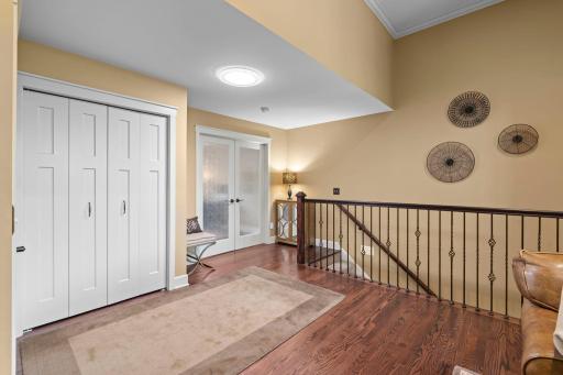 Beautiful white doors, trim, crown modling throughout. Beautiful French doors to main level office space.