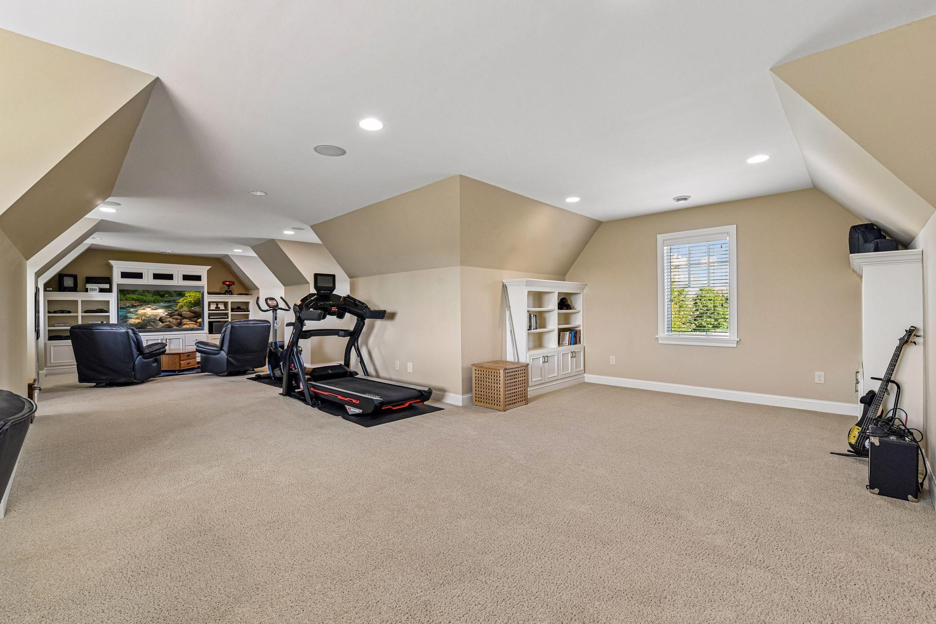 Bonus room above the garage.