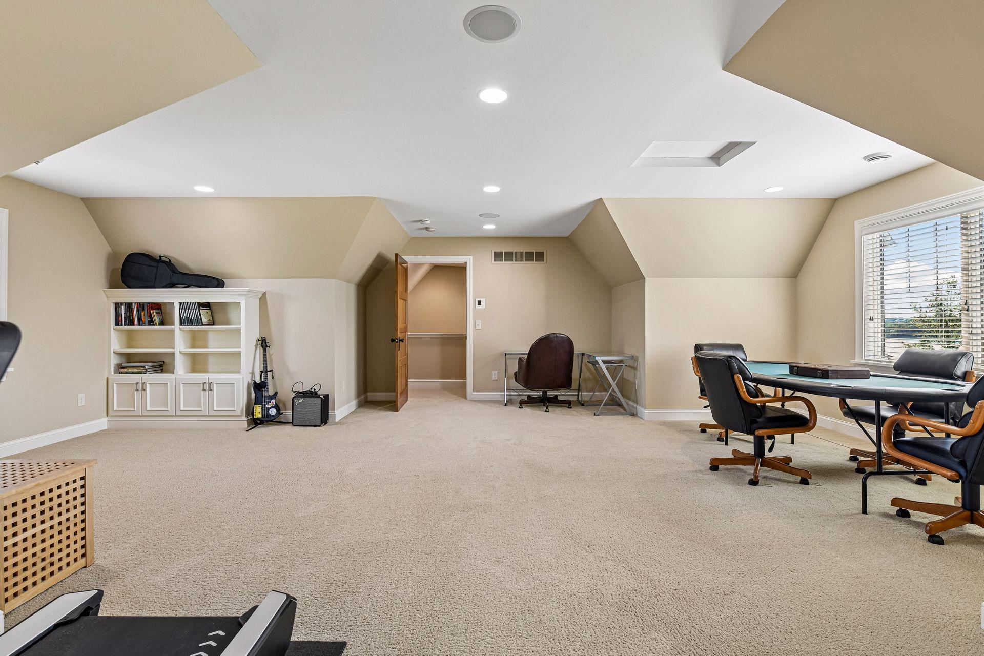 Bonus room above the garage.