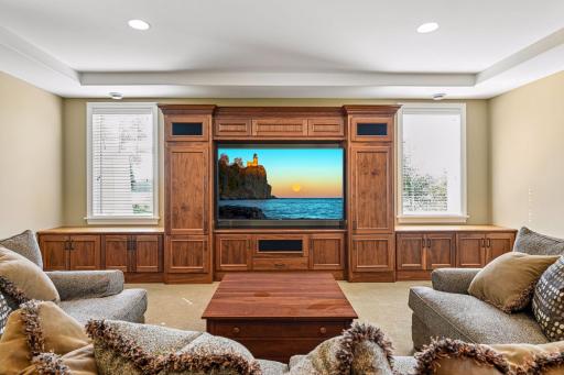 Lower-level family room and entertaining space.