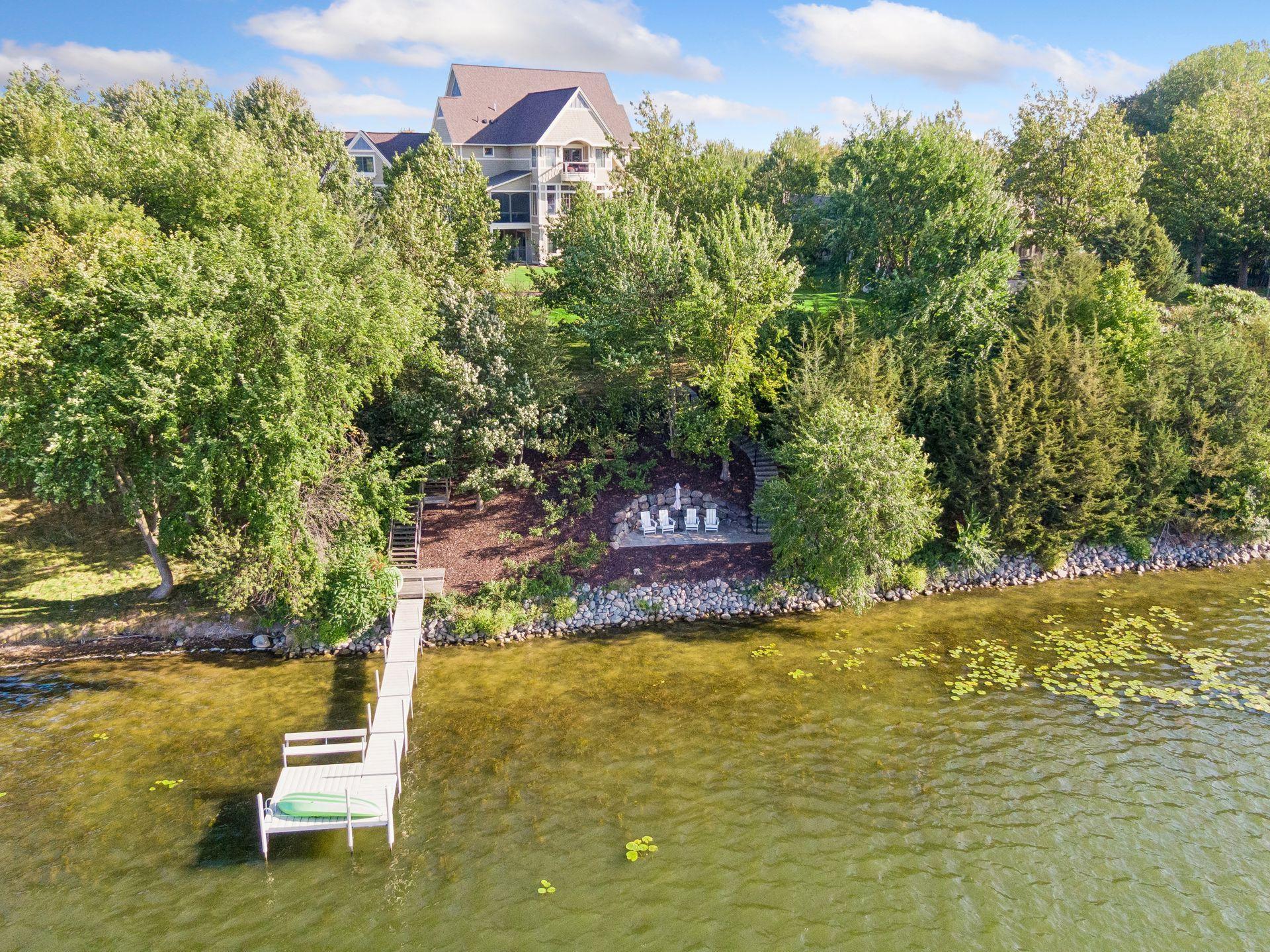 Shoreline and private dock.