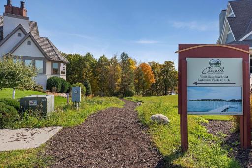 Neighborhood tails and association lake and beach access.
