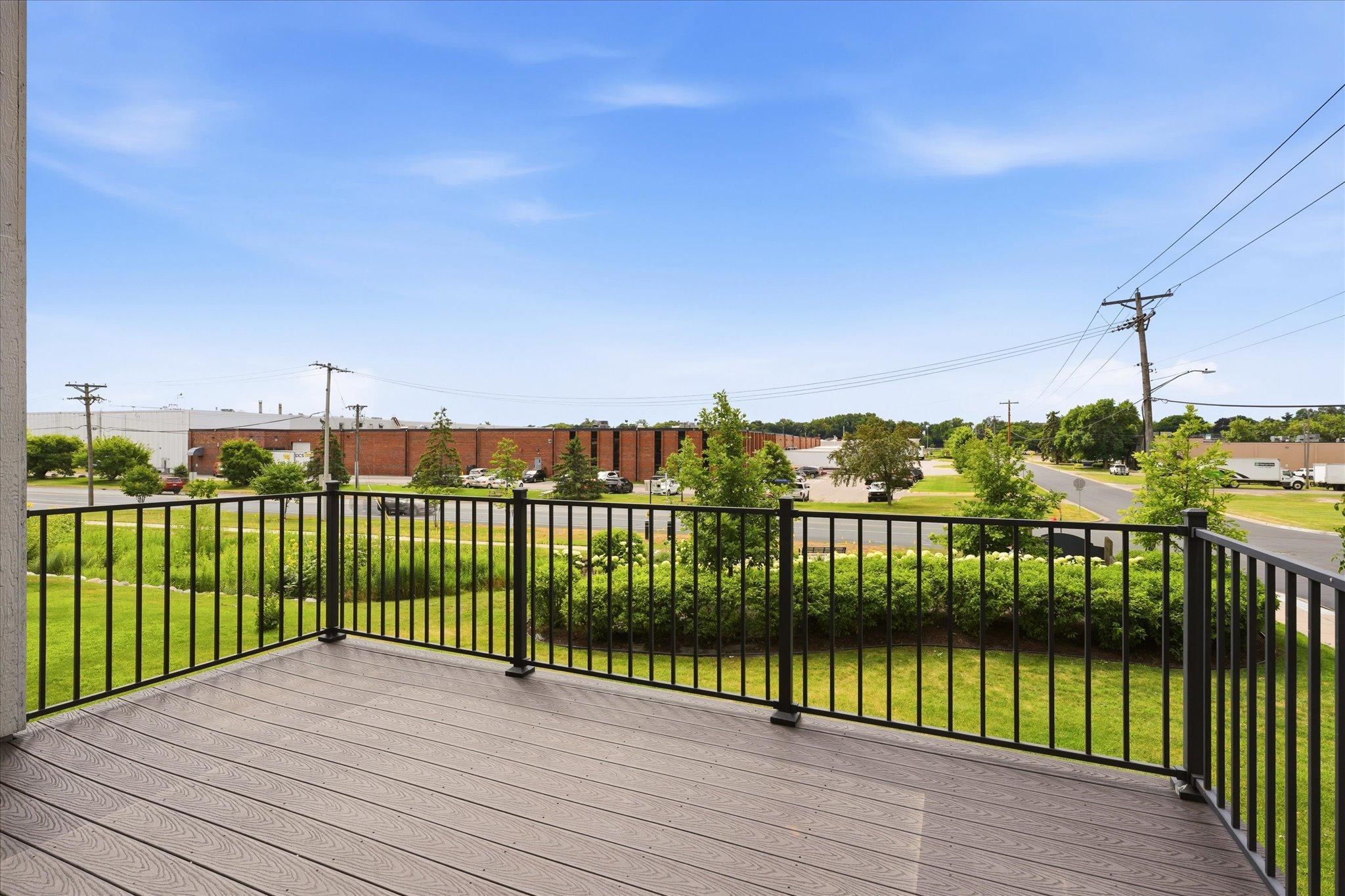 Spacious maintenance-free deck offers plenty of room for outdoor furniture.