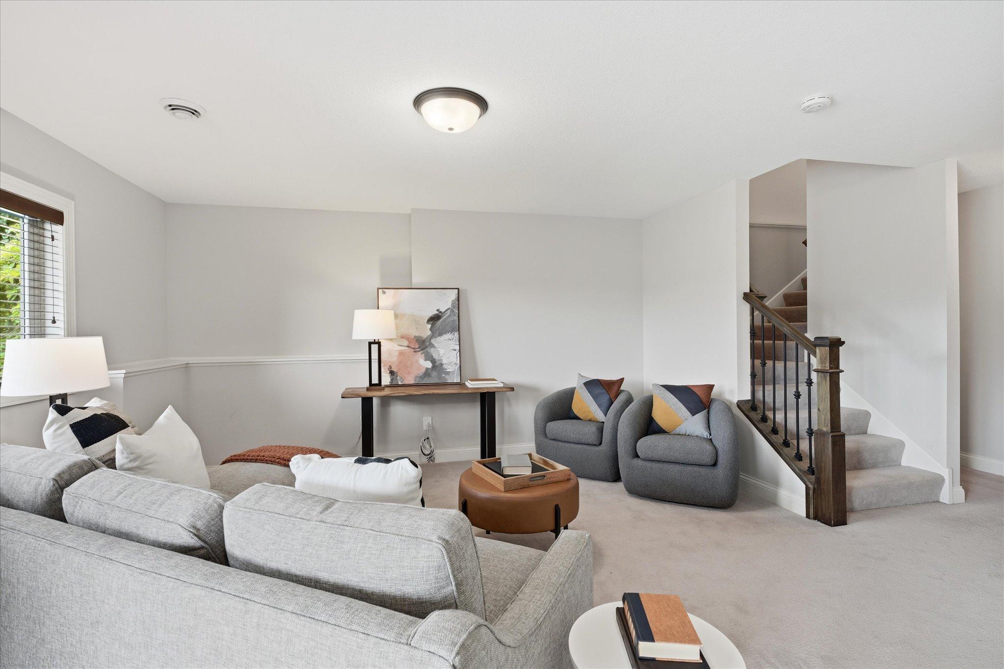 Bright and inviting family room provides generous gathering space.