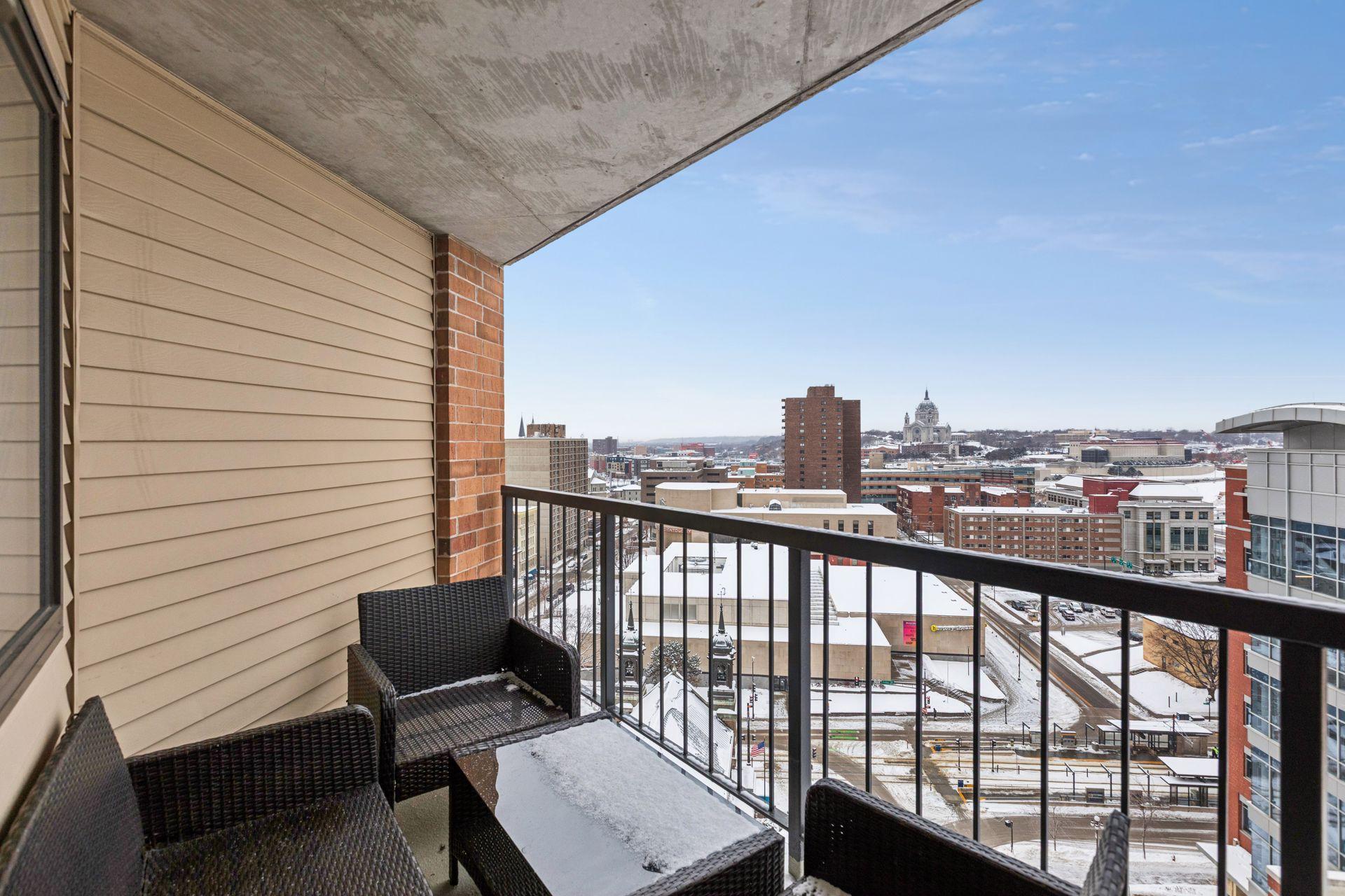 Beautiful views from your 17th floor private covered balcony