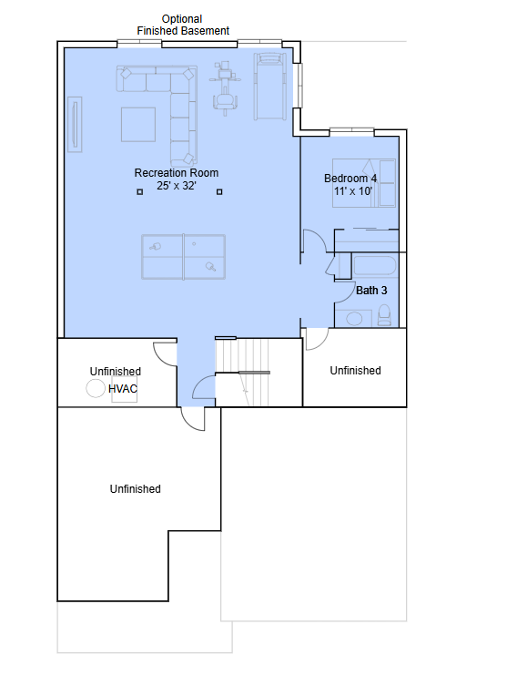 Birmingham lower level floorplan.