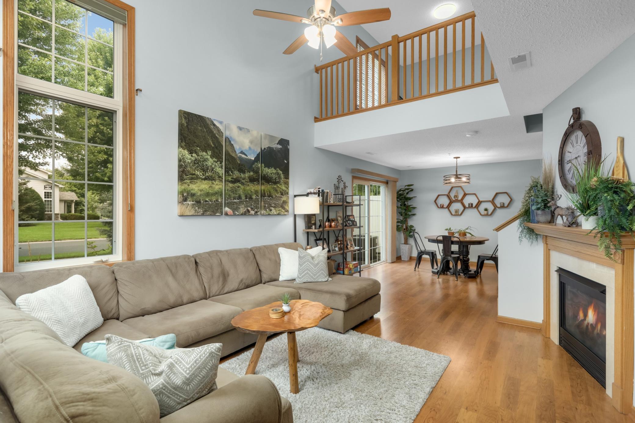 Vaulted ceilings in the living room
