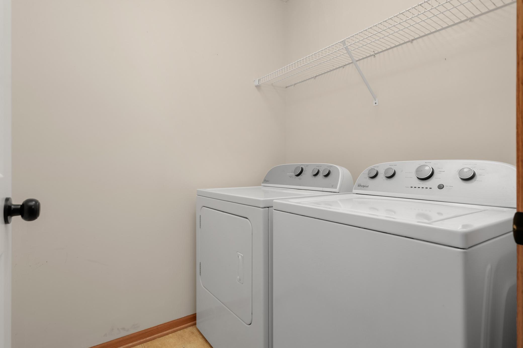 Upper level laundry