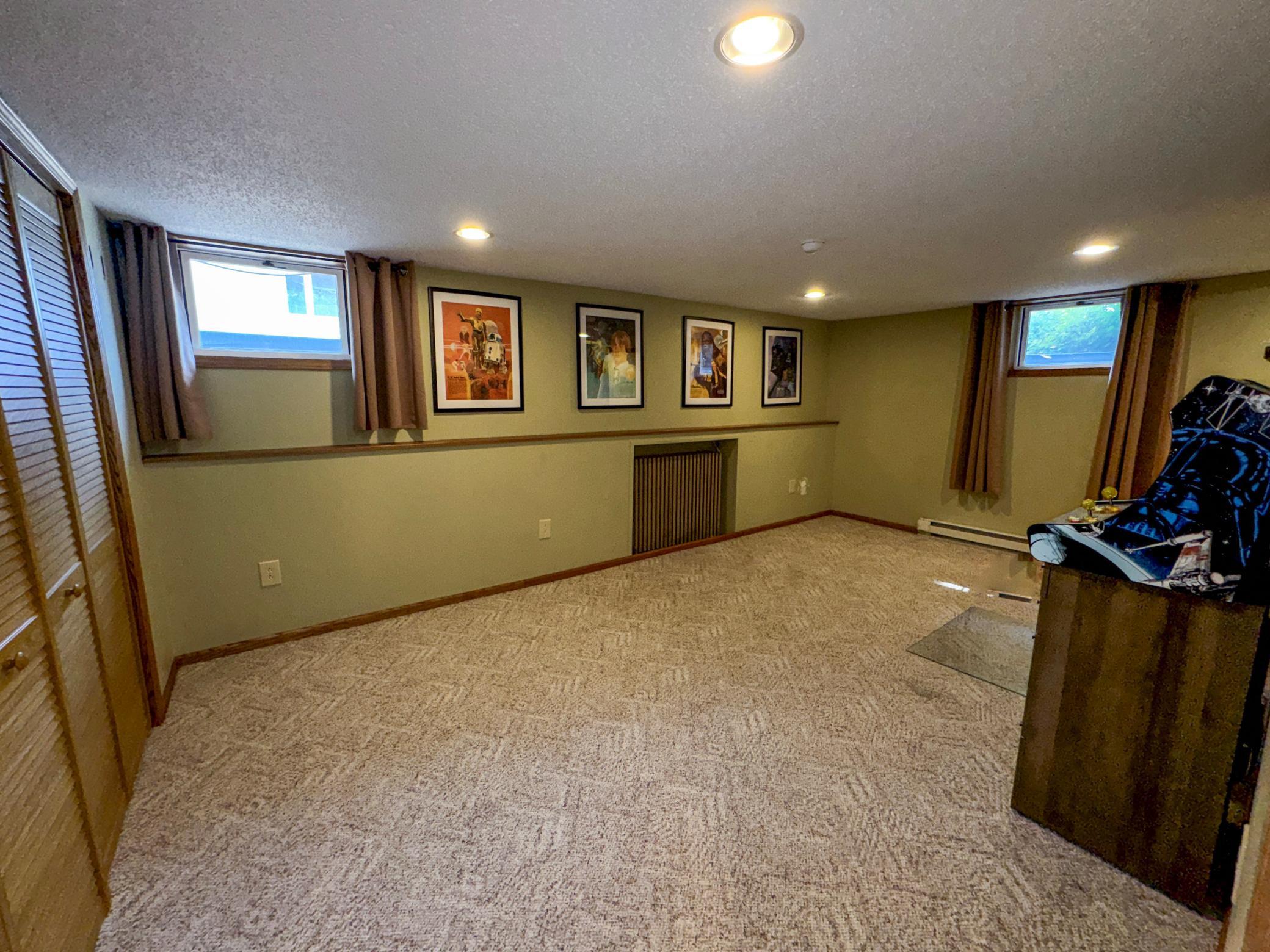 Lower level entertainment room/family room or large office