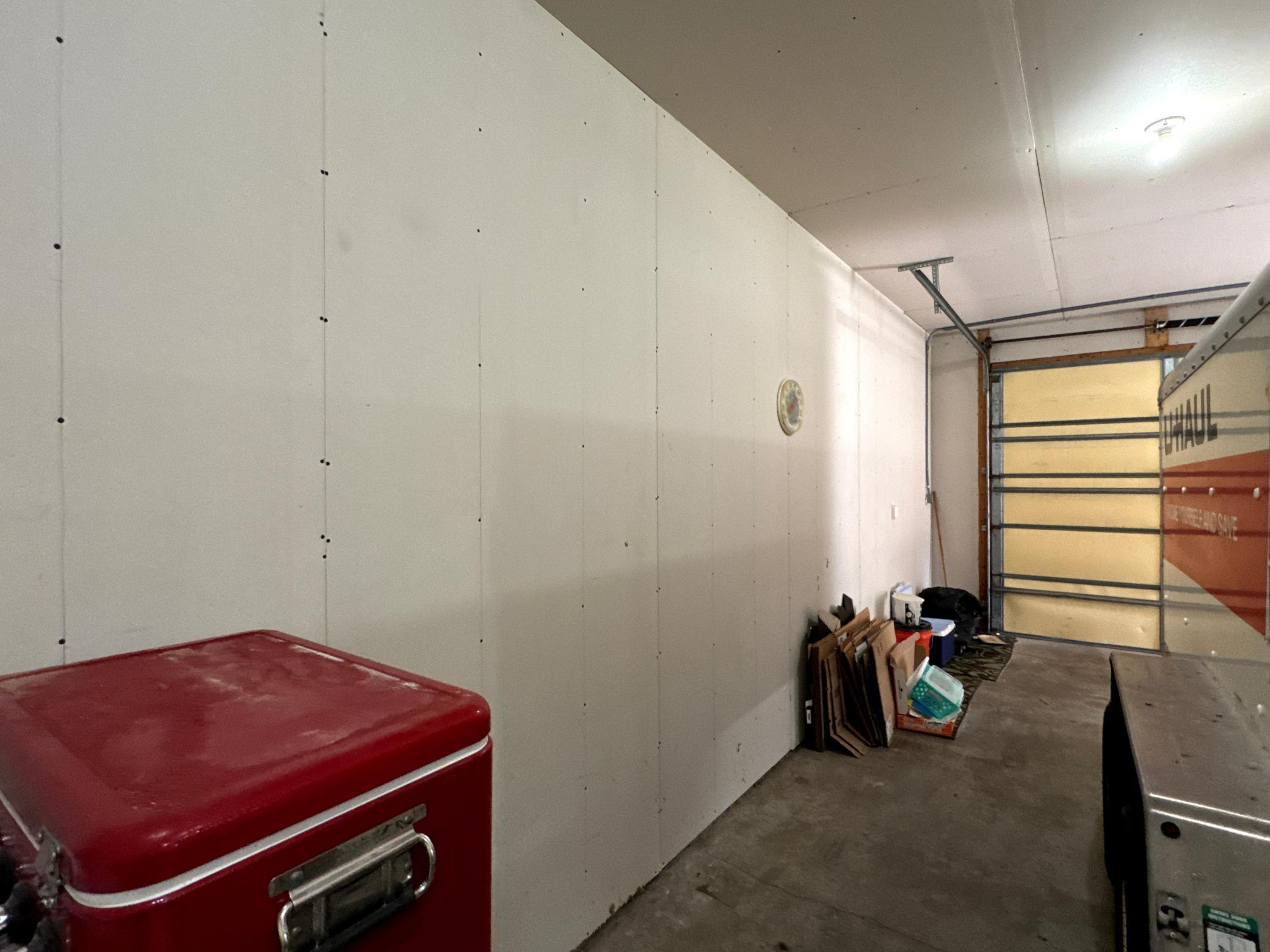 Sheetrocked and heated garage