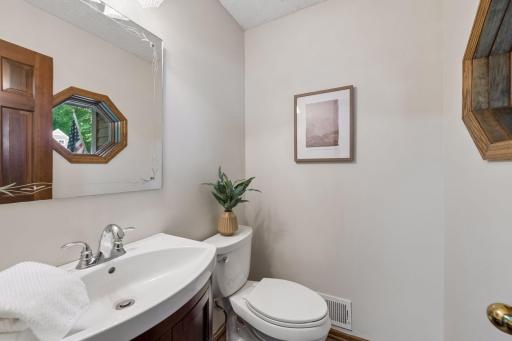 A half bathroom is positioned on the main level.