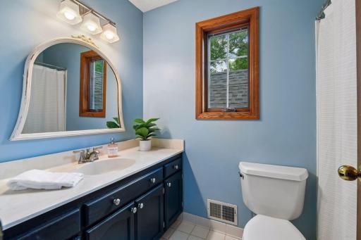 Full bathroom on the upper level.