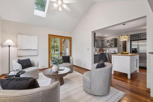 French doors provide convenient access to the deck.