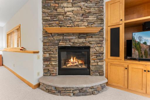 The third fireplace in located in the lower level family room.