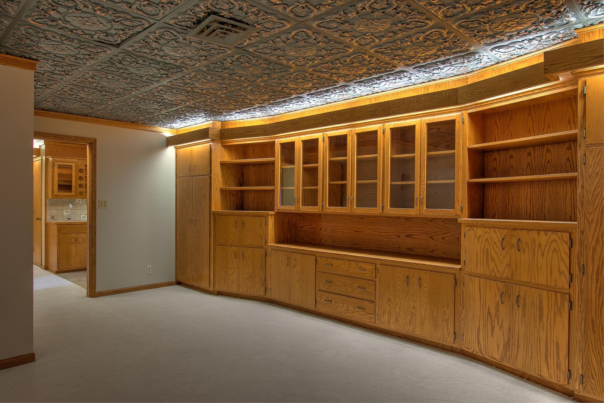 So much storage for collectibles, movies or memorabilia.
