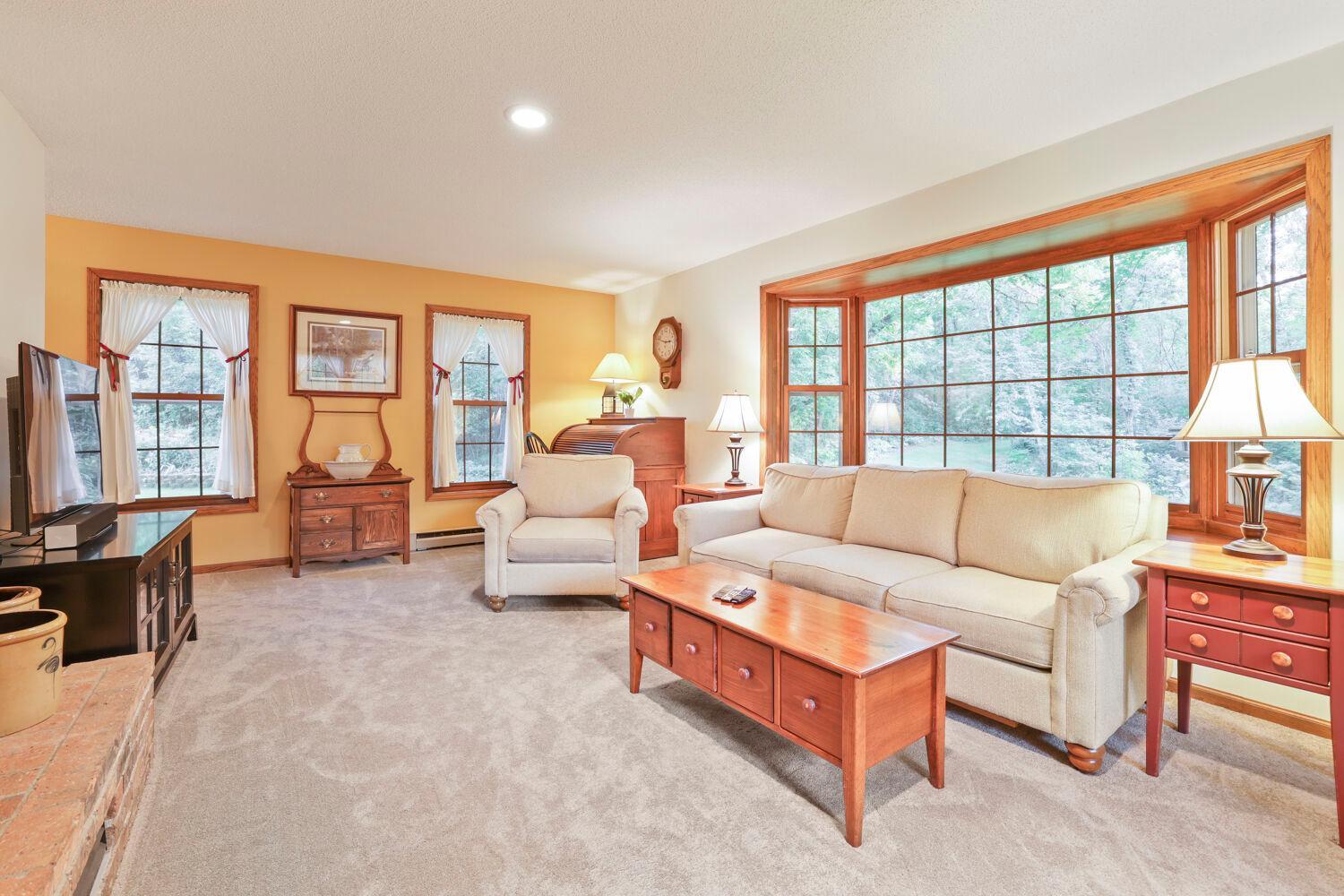 The main living area is filled with windows for sunshine all year long.