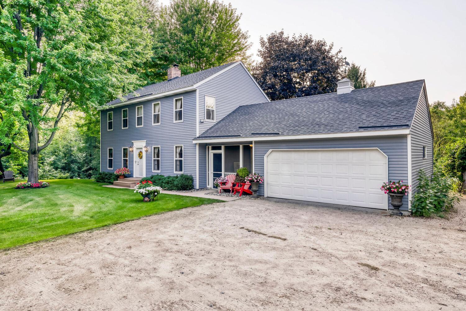 Vinyl siding and vinyl windows.