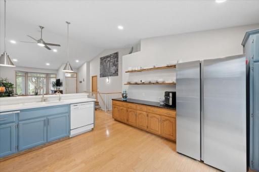 The kitchen is open to the dining area and living room for convenient entertaining and everyday living.