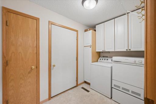 The main level laundry is located just off the garage entrance.