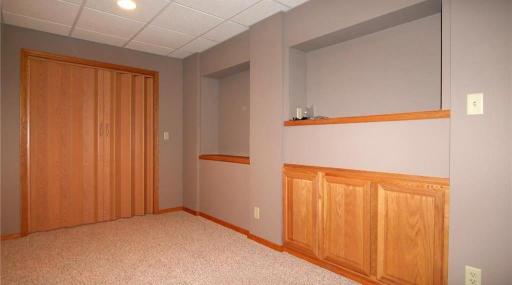 There is an enormous closet for added storage in the media room.