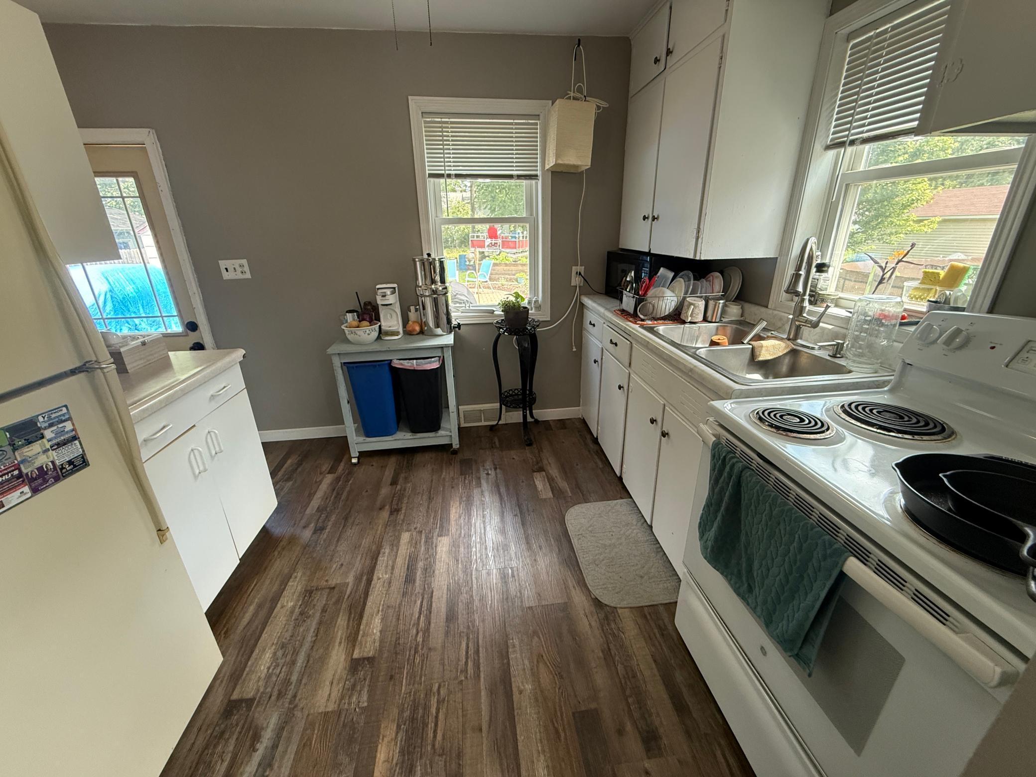 Main floor kitchen with updated flooring