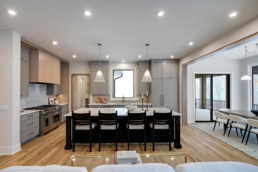 Spacious kitchen with island