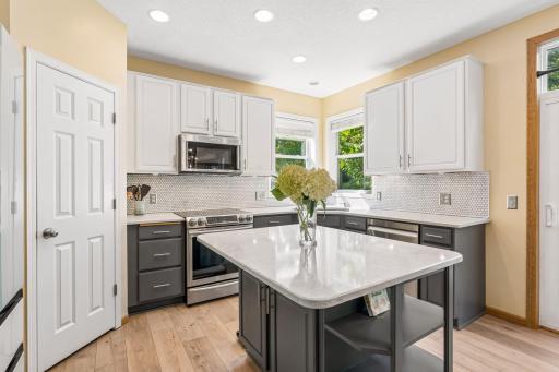 Cambria Quartz countertops + Italian Marble backsplash