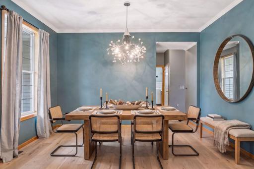 Virtually staged main level dining