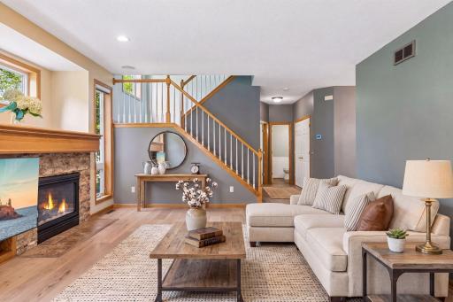Virtually staged main level living/great room