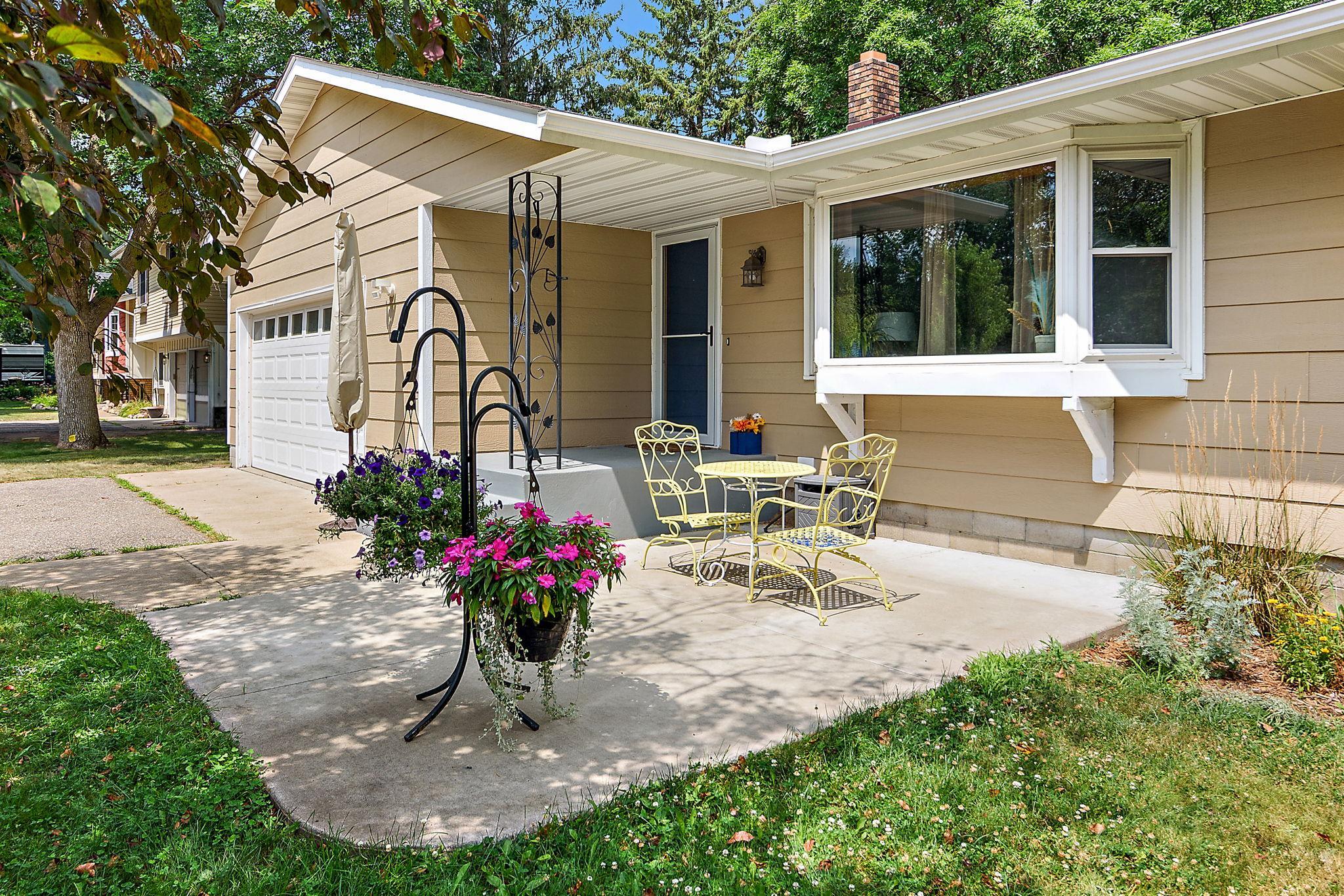 Front view and Patio area