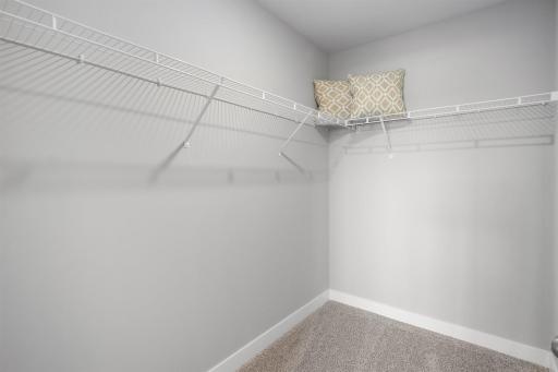 Huge walk-in closet in the lower level bedroom. Photo is of actual home. Colors and options may vary. Ask Sales Agent for details.