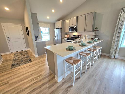 The Bryant II kitchen at Highlands at Eagle View in Elko New Market. Photo is of actual home. Options and colors may vary. Ask Sales Agent for details.