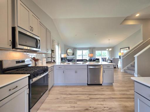 The Bryant II kitchen at Highlands at Eagle View in Elko New Market. Photo is of actual home. Options and colors may vary. Ask Sales Agent for details.