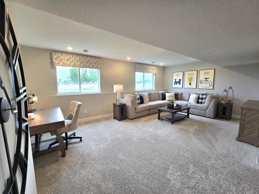 Included finished lower level with family room, bedroom and full bath. Photo of actual home. Options and colors may vary. Ask Sales Agent for details.