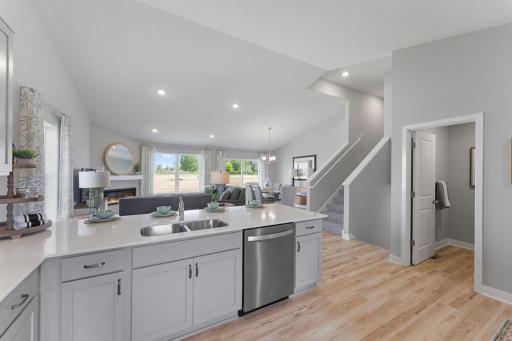 The Bryant II kitchen at Highlands at Eagle View in Elko New Market. Photo is of actual home. Options and colors may vary. Ask Sales Agent for details.