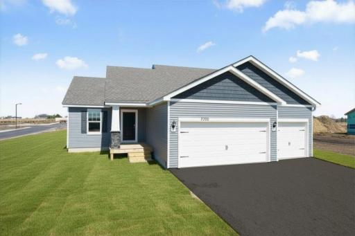 Welcome home to the Bryant II at Highlands at Eagle View in Elko New Market! Photo is of actual staged home. Options and colors may vary. Ask Sales Agent for details. AI-generated landscaping for visualization. Actual yard condition may differ.
