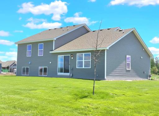 The Bryant II rear view with Lookout at Highlands at Eagle View in Elko New Market. Photo is of a actual home. Options and colors may vary. Ask Sales Agent for details.