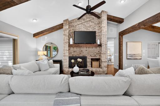 Vaulted family room is the heart of this home.