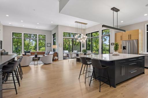 Walls of windows allow tons of natural light in