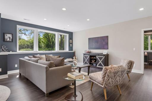 Lower level rec room is a great space to entertain
