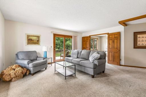 Living room, deck door and Bedroom #2