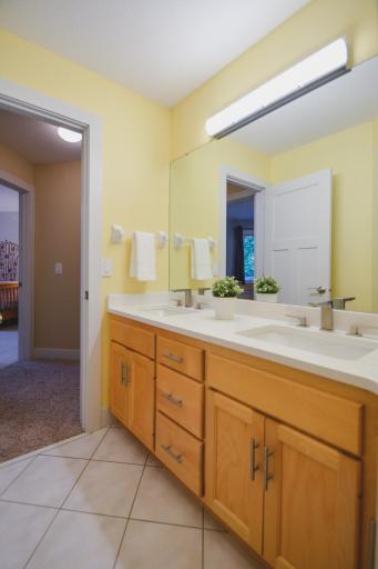 Double vanity and large counter space