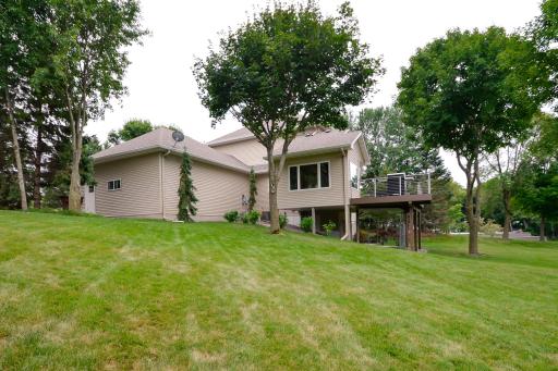 Side view of home and backyard