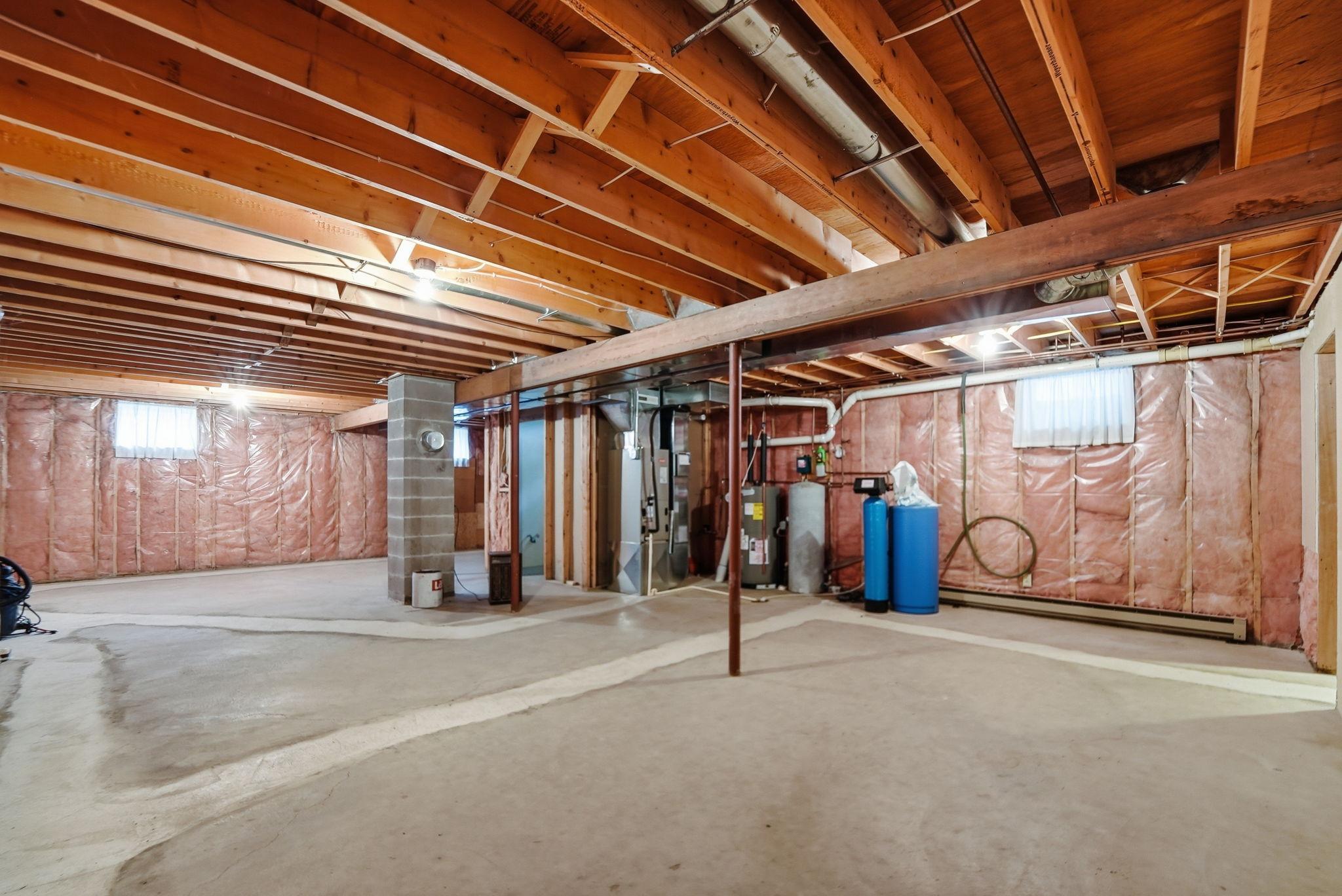 Unfinished basement is a blank slate!